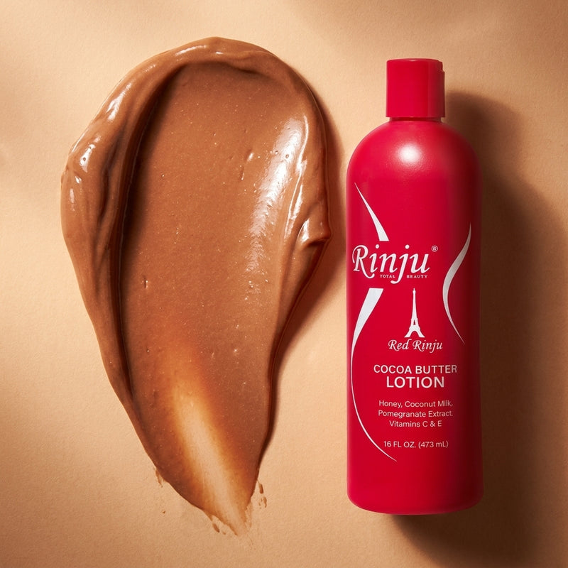 Red Rinju cocoa butter lotion rich texture swatch