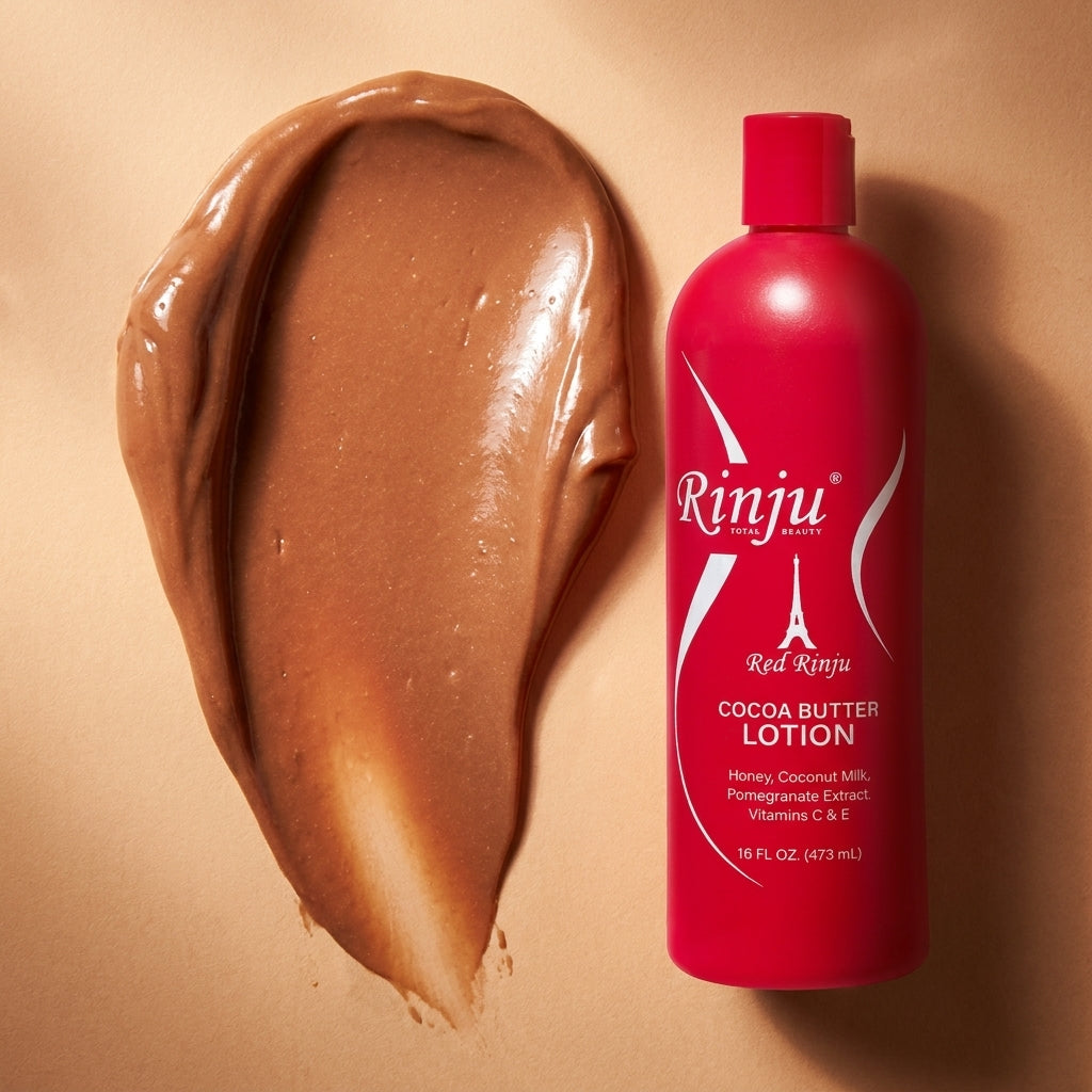 Red Rinju cocoa butter lotion rich texture swatch