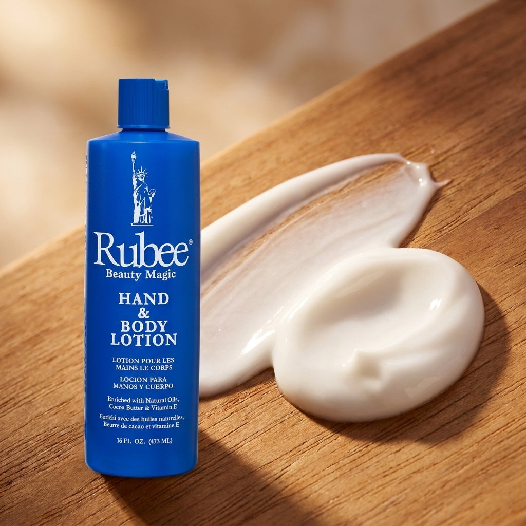 Rubee hand and body lotion silky texture swatch