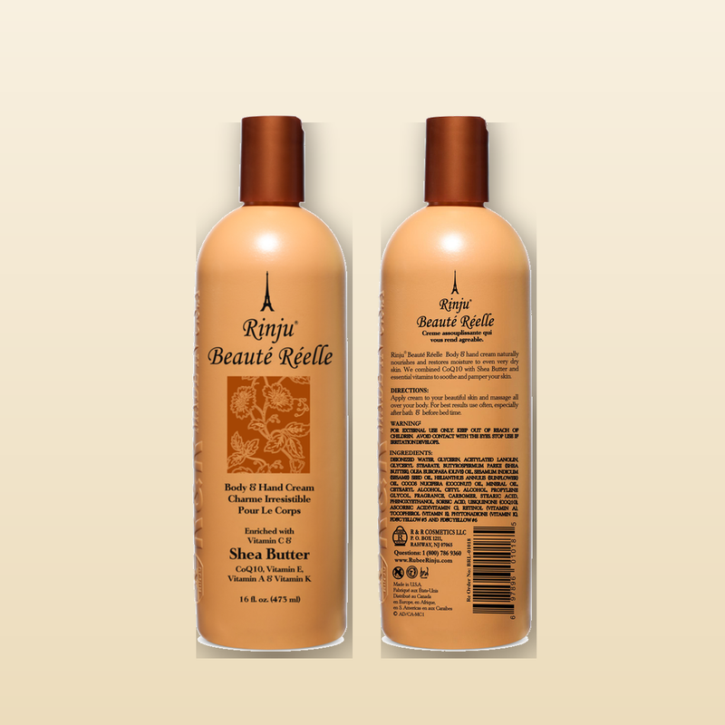 Rinju Beaute Reelle front and back label ingredients and directions